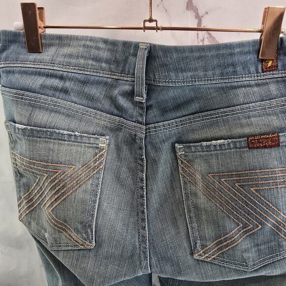 7 For All Mankind Jeans Womens 26 Y2K Light Wash Mid Rise Boot Denim Vintage - Picture 7 of 14